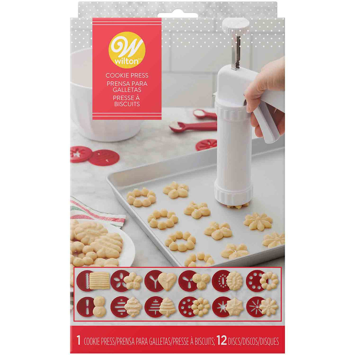 Wilton Cookie Press Set with 12 Discs – 13 Piece