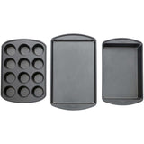 Wilton Perfect Results Muffin, Baking and Oblong Pan Bakeware Set, 3-Piece