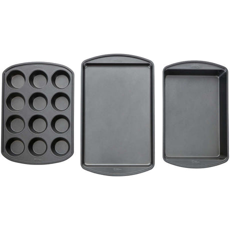 Wilton Perfect Results Muffin, Baking and Oblong Pan Bakeware Set, 3-Piece