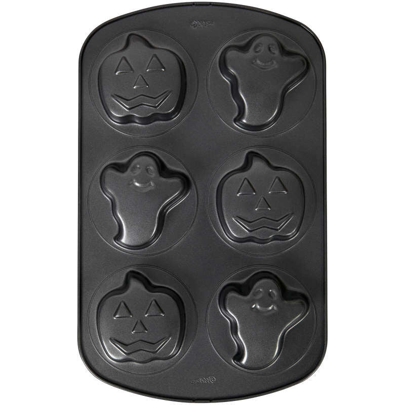 Wilton Halloween Ghost and Pumpkin Mini Cake Pan, 6-Cavity
