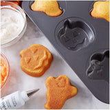 Wilton Halloween Ghost and Pumpkin Mini Cake Pan, 6-Cavity