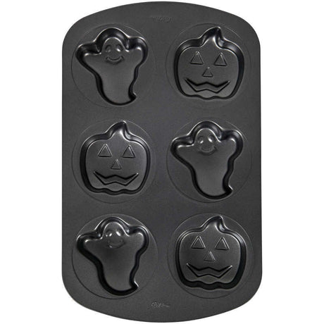 Wilton Halloween Ghost and Pumpkin Mini Cake Pan, 6-Cavity