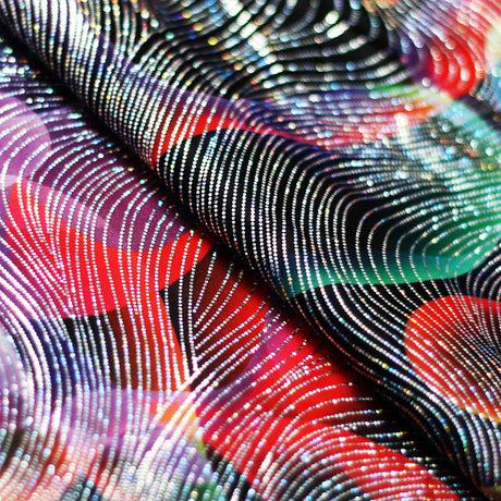 Luv A Lamp Polyester Spandex Fabric - Multicolor Abstract Print, 58/60" Width, 240 GSM (1 Yard)