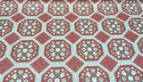Wellman Decorative Lillian August Vintage Cotton Fabric - Red Floral Box, 57" Width, 9" Horizontal Repeat, 9" Vertical Repeat (1 Yard)