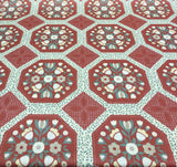 Wellman Decorative Lillian August Vintage Cotton Fabric - Red Floral Box, 57" Width, 9" Horizontal Repeat, 9" Vertical Repeat (1 Yard)