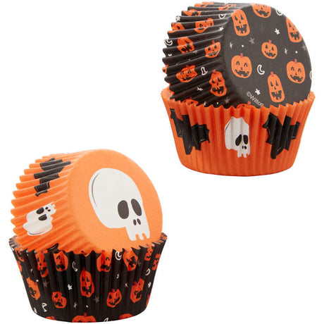 Skull, Bat and Pumpkin Halloween Cupcake Kit, 72-Piece