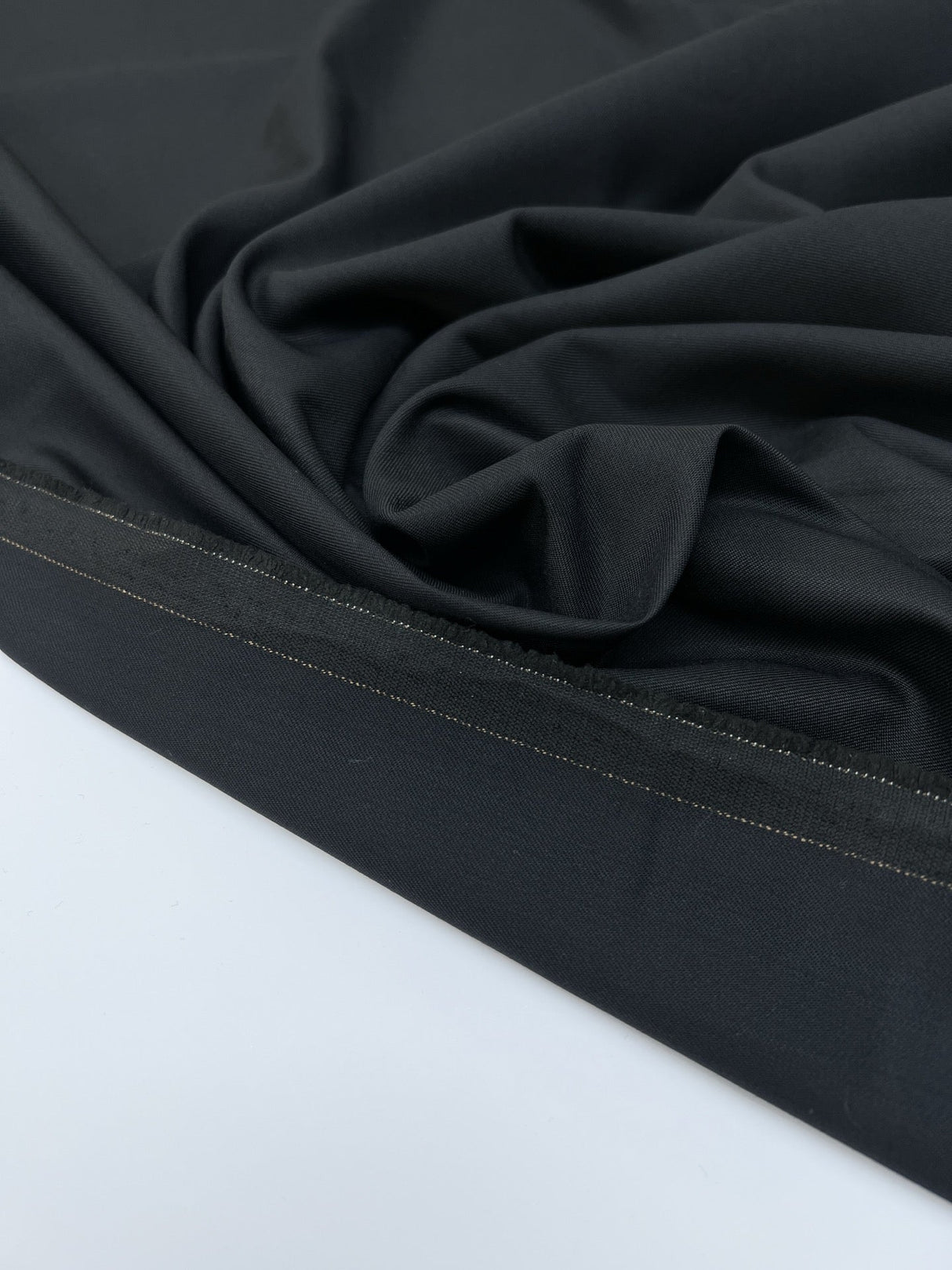 Italian Wool Fabric Black Blue
