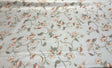 Louis Nichole Vintage Cotton Fabric - Gray Floral Pink Green Floral Design, 56" Width, 27" Horizontal Repeat, 30.5" Vertical Repeat (1 Yard)