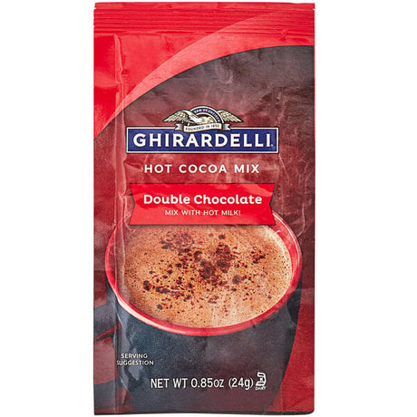 Ghirardelli Double Chocolate Hot Cocoa Mix Packet - 250/Case