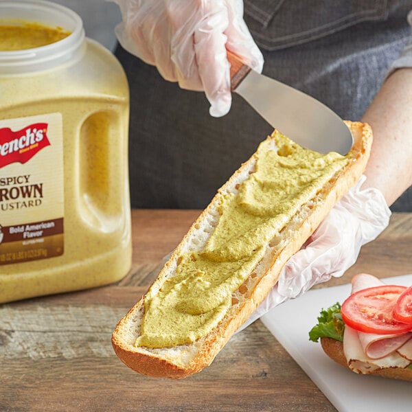 French's 105 oz. Spicy Brown Mustard - 4/Case