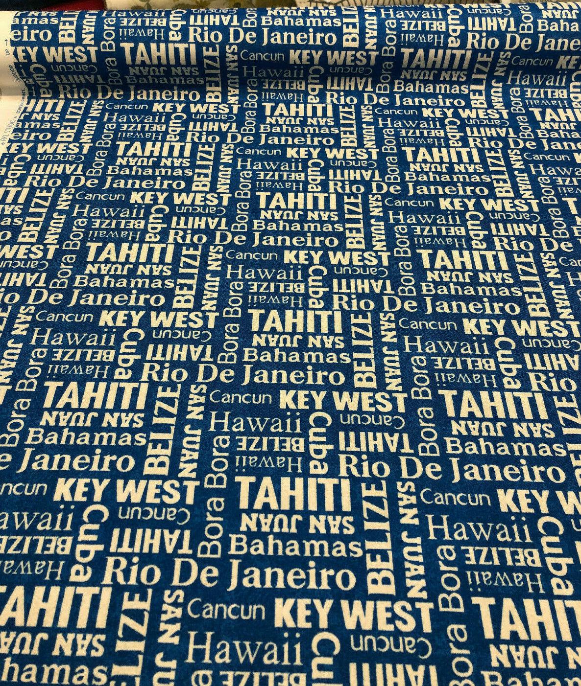 Waverly Sun N Shade Sea La Vie Bahamas Navy 100 Percent Polyester Outdoor Fabric - Navy/White Horizontal Repeat 6.75", Vertical Repeat 6.75", 54" Width (1 Yard)