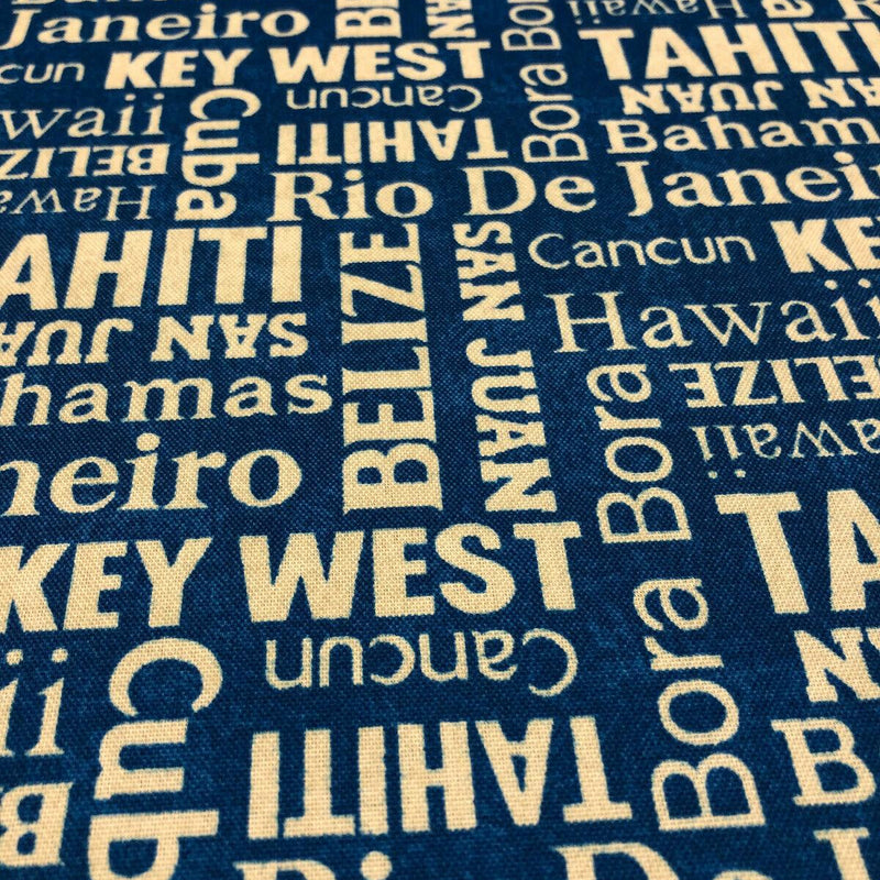 Waverly Sun N Shade Sea La Vie Bahamas Navy 100 Percent Polyester Outdoor Fabric - Navy/White Horizontal Repeat 6.75", Vertical Repeat 6.75", 54" Width (1 Yard)