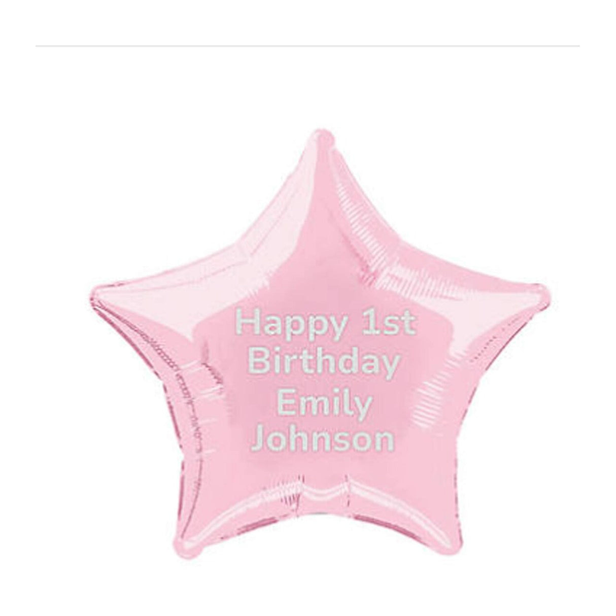 Personalized 18" Light Pink Star-Shaped Mylar Balloon