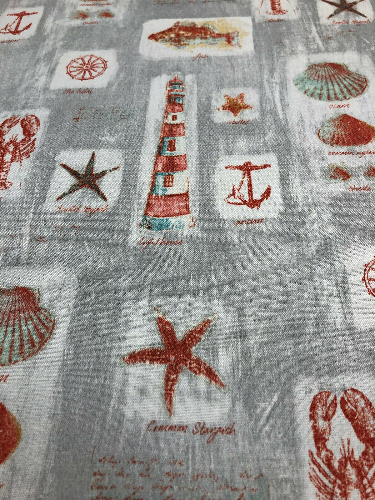Waverly Sun N Shade Beach Comber Gray Sandcastle Polyester Fabric - Gray, Beige, Burnt Orange, Tan, Aqua, 54" Width (1 Yard)