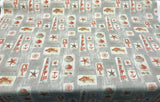 Waverly Sun N Shade Beach Comber Gray Sandcastle Polyester Fabric - Gray, Beige, Burnt Orange, Tan, Aqua, 54" Width (1 Yard)