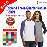 Next Level® Crewneck Triblend Three Quarter Raglan T-Shirt