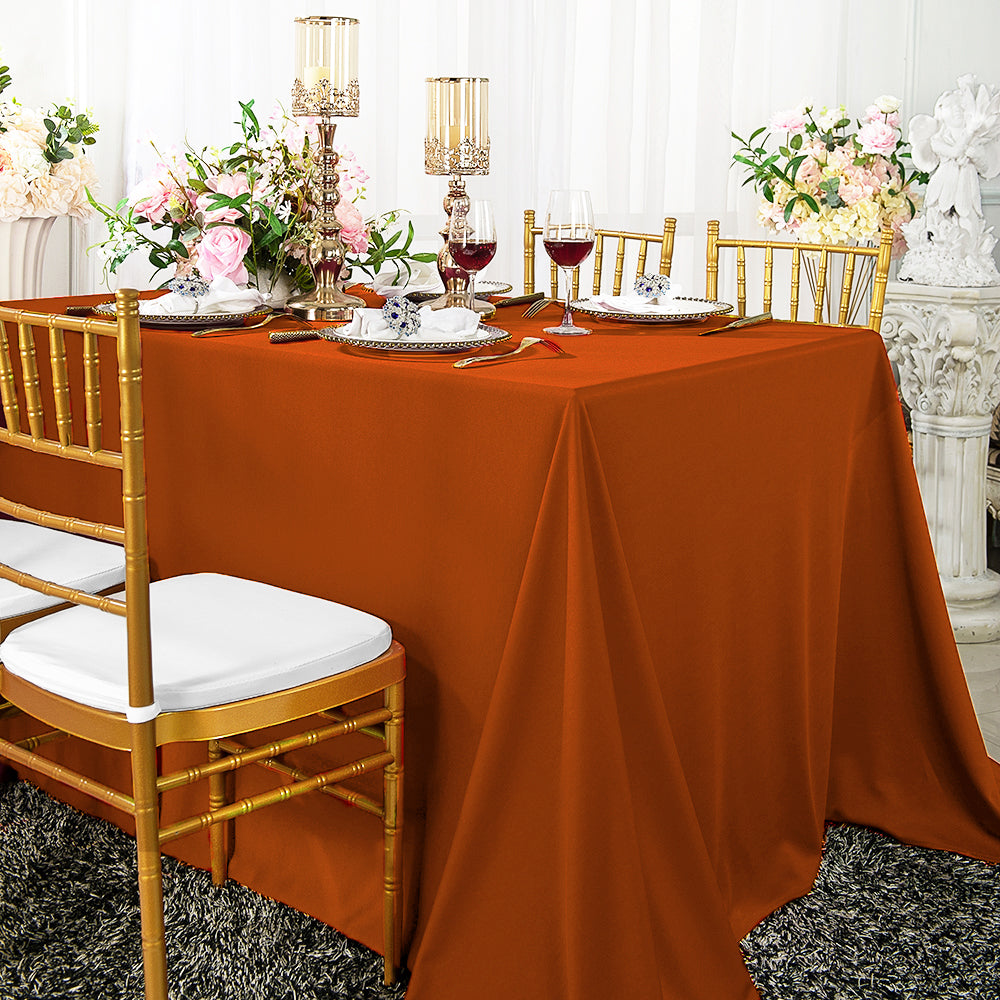 Rectangular Scuba Tablecloth 90x156 Rust/Burnt Orange