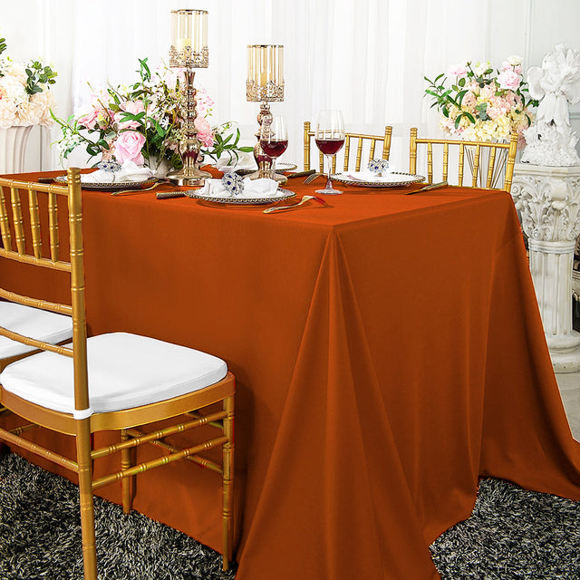 Rectangular Scuba Tablecloth 90x156 Rust/Burnt Orange