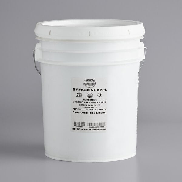 Butternut Mountain Farm Grade A Dark Organic Pure Maple Syrup 5 Gallon