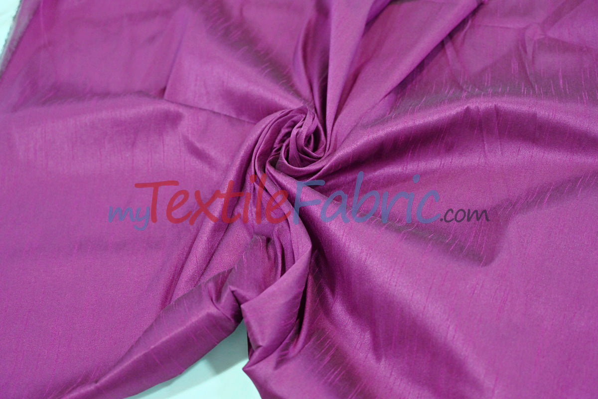 Faux Silk Polyester Dupioni Fabric - Solid Texture, 54" Width, Multiple Colors (Yards, Bolts, Sample Swatch)