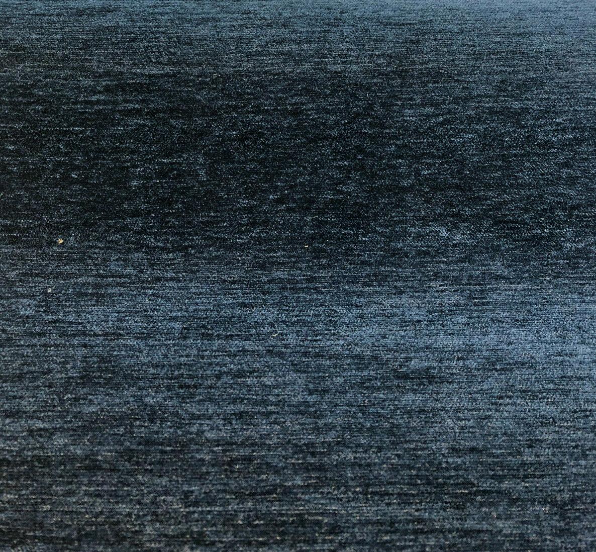 Barcelona Navy Blue Chenille Upholstery Fabric - Solid Navy Blue, 56" Width (1 Yard)