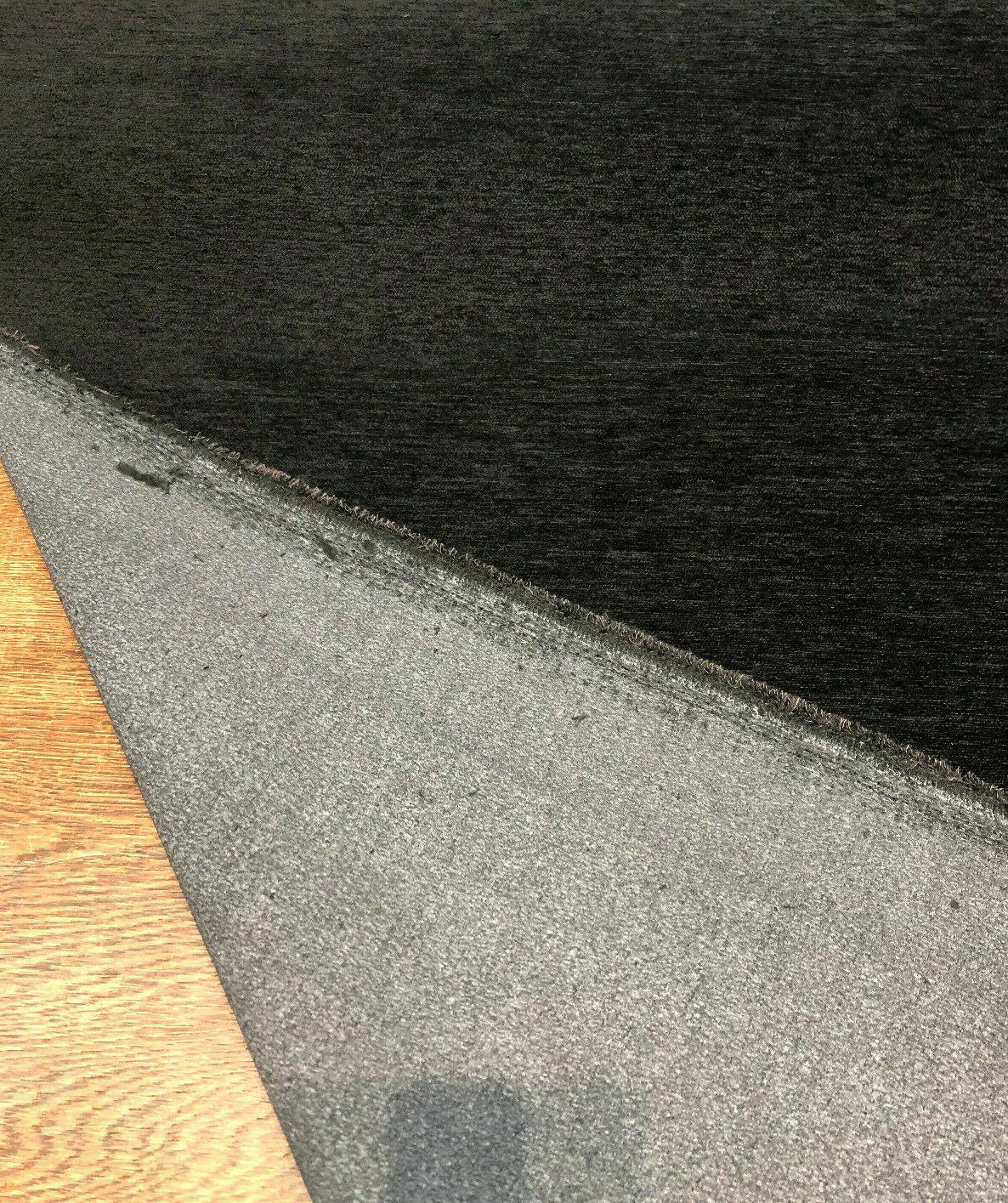 Barcelona Soft Chenille Upholstery Fabric - Black, 56" Width (1 Yard)