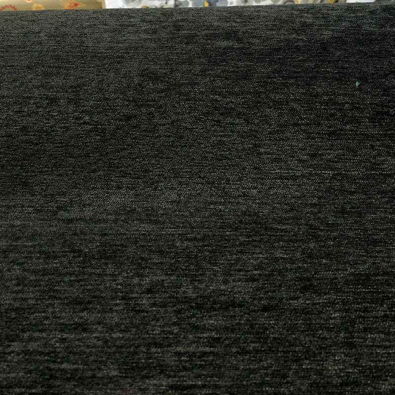 Barcelona Soft Chenille Upholstery Fabric - Black, 56" Width (1 Yard)