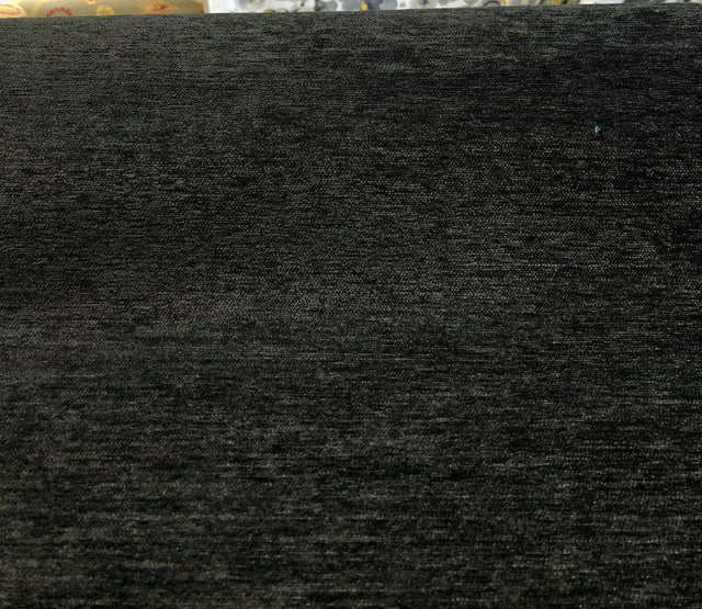 Barcelona Soft Chenille Upholstery Fabric - Black, 56" Width (1 Yard)