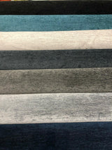 Barcelona Soft Chenille Upholstery Fabric - Black, 56" Width (1 Yard)