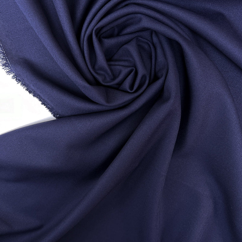 Blue Polyester Viscose Twill