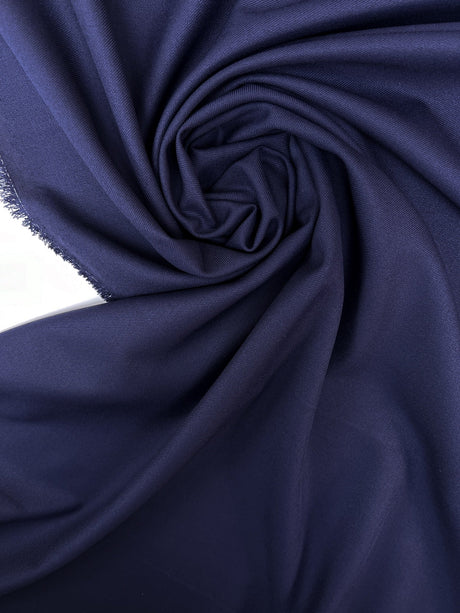 Blue Polyester Viscose Twill