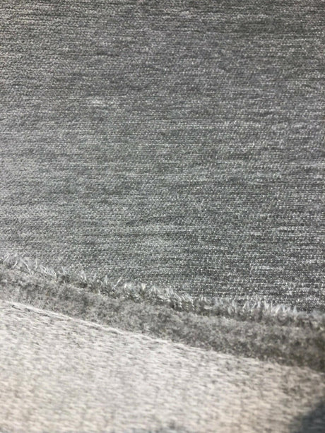 Barcelona Silver Soft Chenille Upholstery Fabric - Silver Solid, 56" Width (1 Yard)