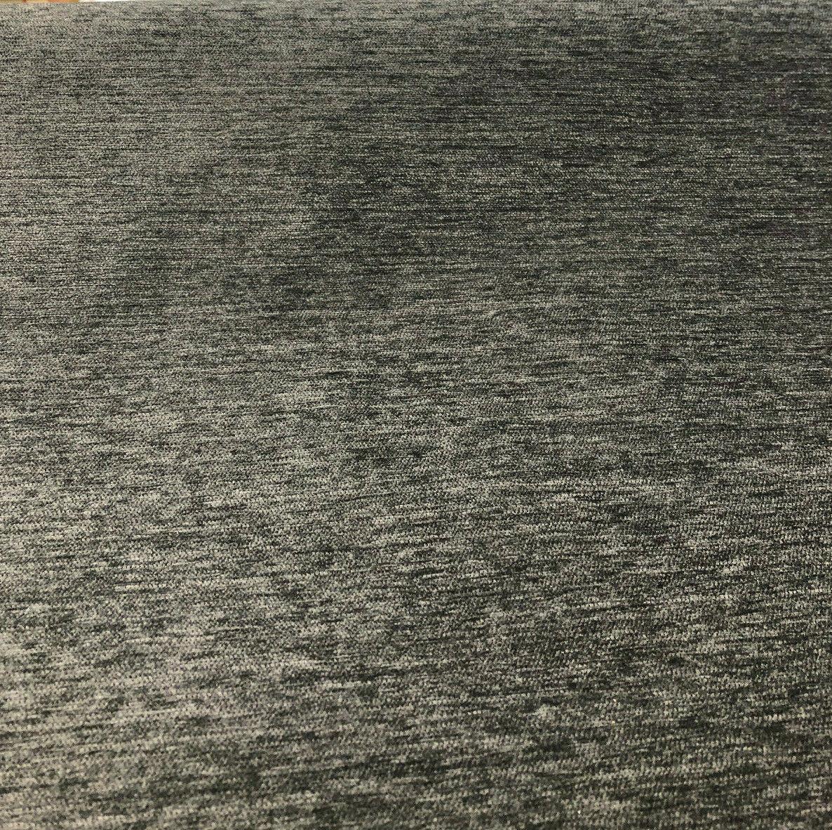 Barcelona Charcoal Soft Chenille Upholstery Fabric - Charcoal Solid, 56" Width (1 Yard)