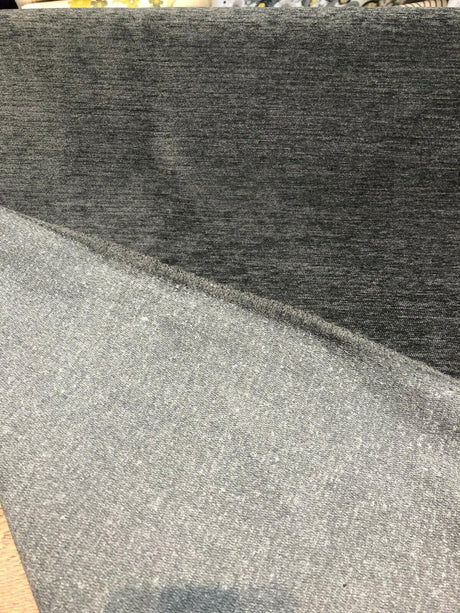 Barcelona Charcoal Soft Chenille Upholstery Fabric - Charcoal Solid, 56" Width (1 Yard)