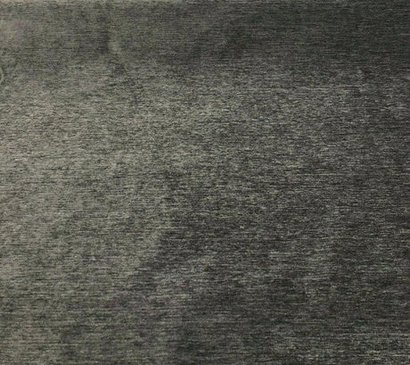 Barcelona Charcoal Soft Chenille Upholstery Fabric - Charcoal Solid, 56" Width (1 Yard)
