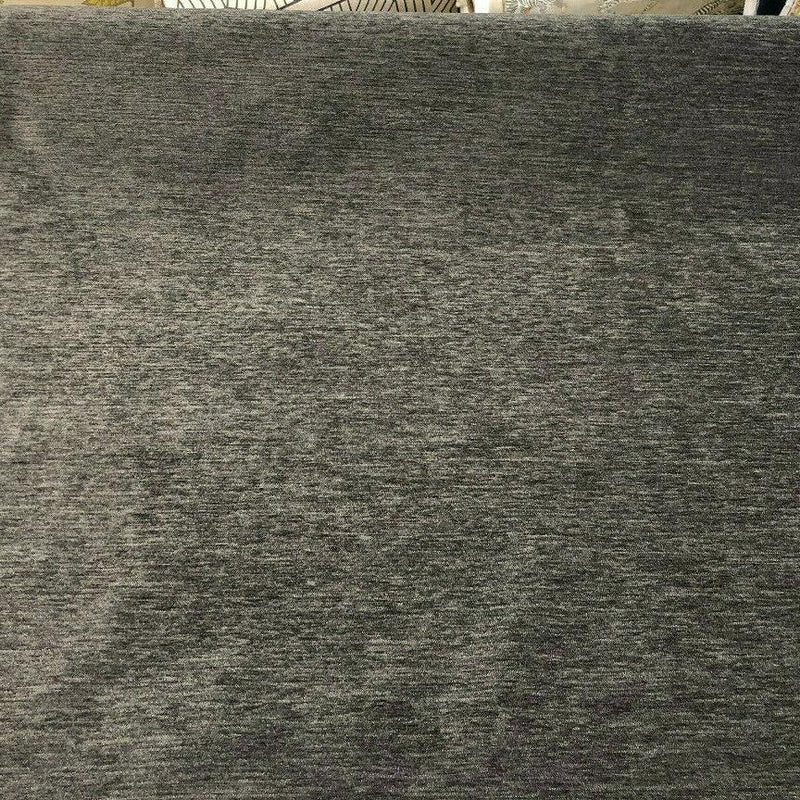 Barcelona Charcoal Soft Chenille Upholstery Fabric - Charcoal Solid, 56" Width (1 Yard)
