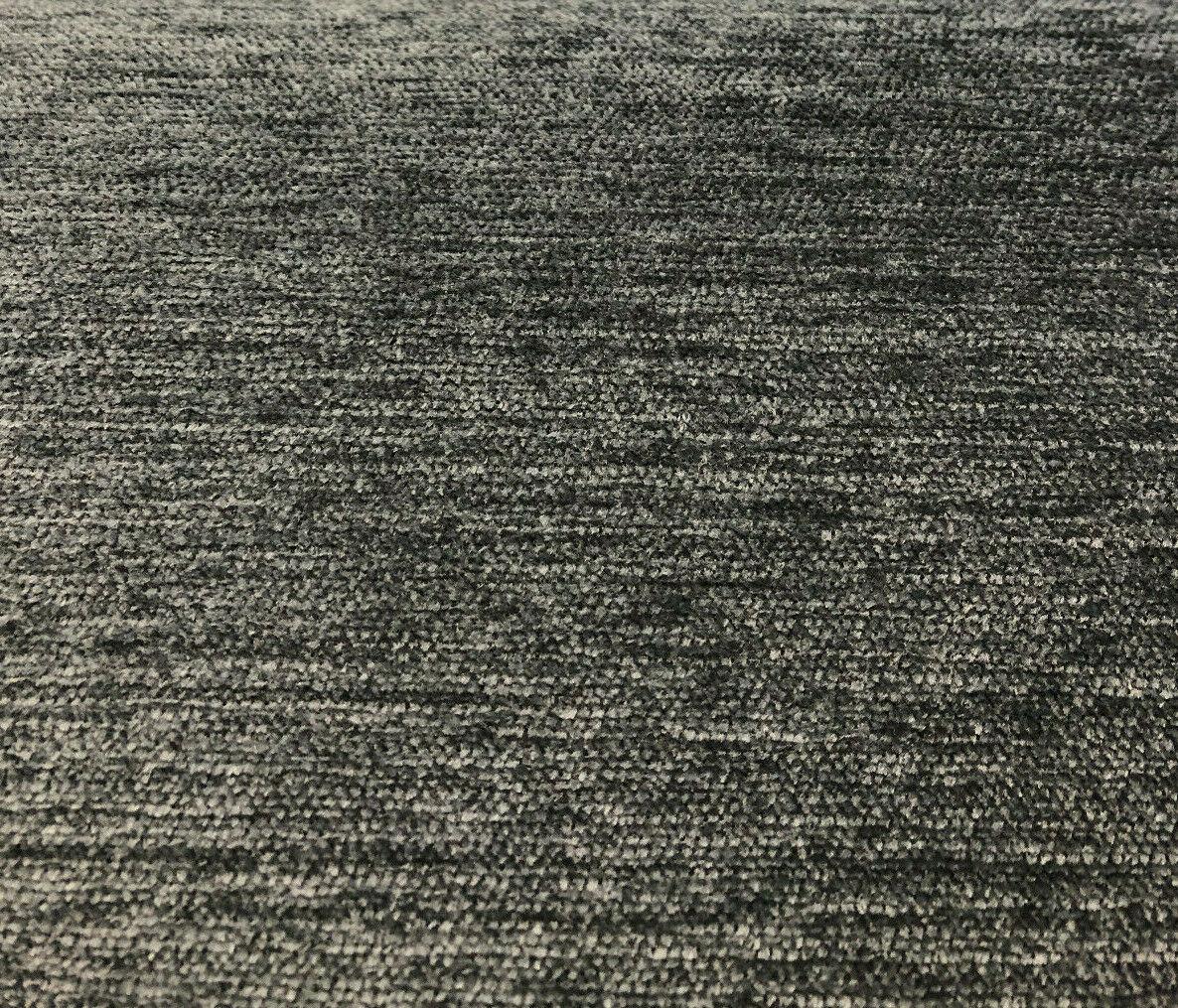 Barcelona Charcoal Soft Chenille Upholstery Fabric - Charcoal Solid, 56" Width (1 Yard)