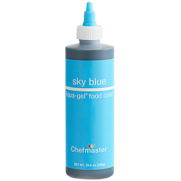 Chefmaster 10.5 oz. Sky Blue Liqua-Gel Food Coloring