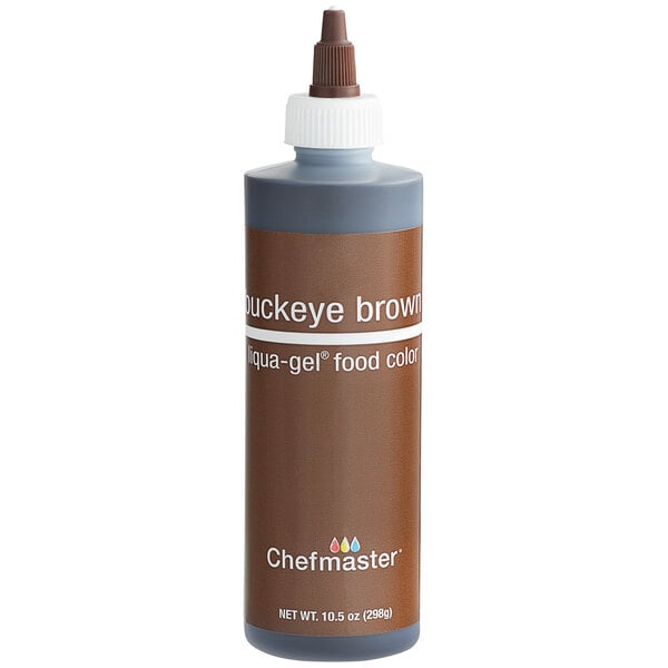 Chefmaster 10.5 oz. Buckeye Brown Liqua-Gel Food Coloring