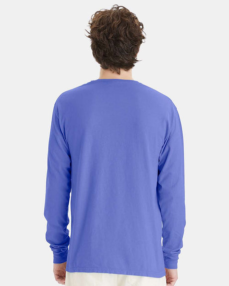 ComfortWash garment-dyed soft cotton long sleeve crewneck T-shirt