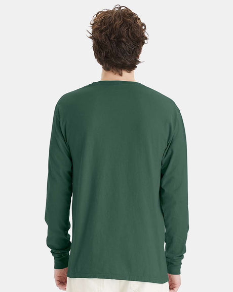 Hanes unisex garment-dyed soft cotton long sleeve T-shirt