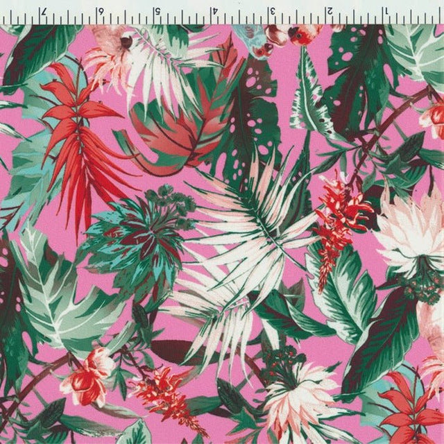 Printed Spandex Tropicana Bird Middle Swimwear