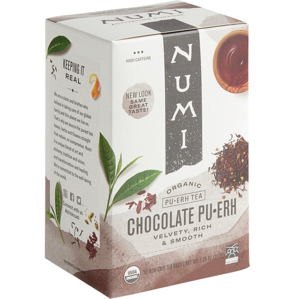 Numi Organic Chocolate Pu-Erh Tea Bags - 16/Box