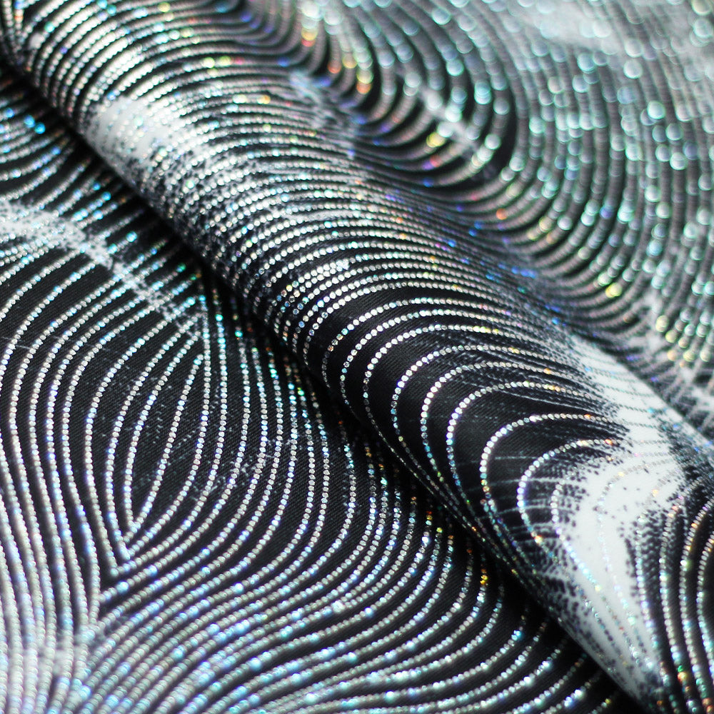 Fur DZN Polyester Spandex Fabric - Abstract Print, Black And White Or Multicolor, 58/60" Width (1 Yard)