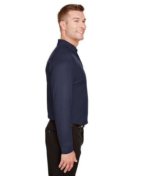 Devon & Jones® CrownLux Performance Men's Plaited Long Sleeve Polo