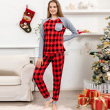 Christmas Outfits Raglan Sleeves Plaid Nightwear Sets