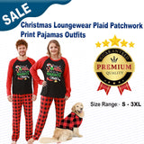 Christmas Loungewear Plaid Patchwork Print Pajamas Outfits