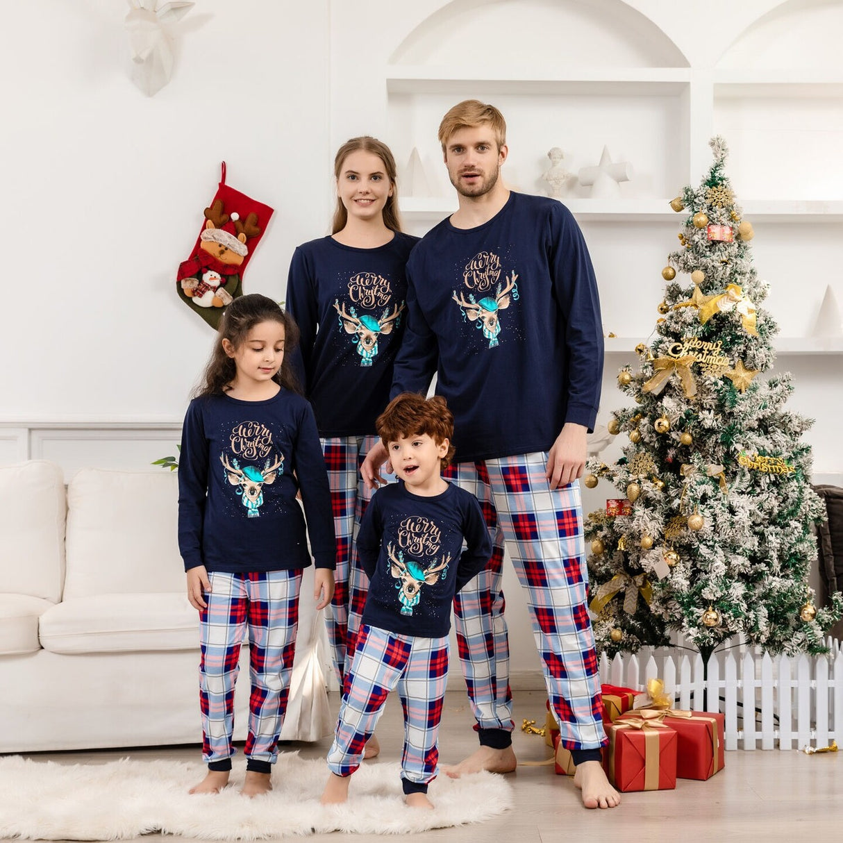 Christmas Long Sleeve Elk Loungewear Outfits Set