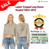 Bella + Canvas® Ladies Cropped Long Sleeve Hooded T Shirt
