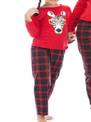 Conjunto de pijamas navideños con camiseta de cebra y pantalones a cuadros